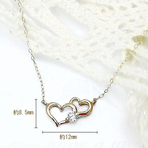 K18 ハート ネックレス 一粒 ダイヤモンド 0.07ct 一粒ダイヤ