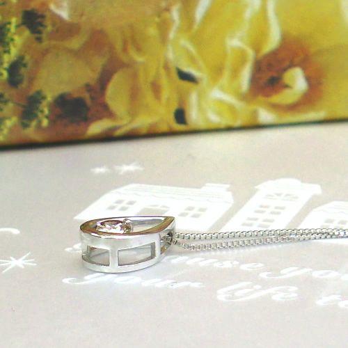 K18WG ネックレス 一粒 ダイヤモンド ダイヤ 0.20ct 雫 ドロップ