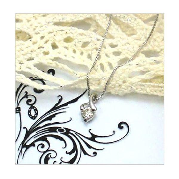 K18WG ネックレス 一粒 ダイヤモンド 0.20ct ペンダント ベネチアン 