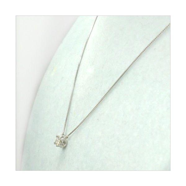 k18WG 一粒 ダイヤモンド 0.20ct ネックレス ハート ハート爪  