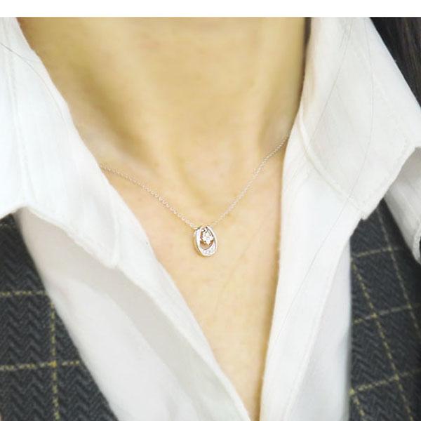 k10 ネックレス 馬蹄 ホースシュー ダイヤモンド 誕生石 0.06ct K10 