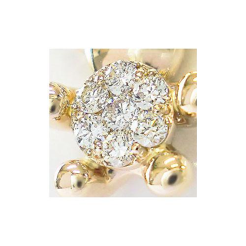 K18YG/PG/WG ダイヤモンド ネックレス 0.15ct クマ ベア 小ぶり
