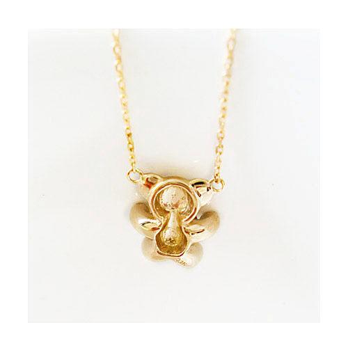 K18YG/PG/WG ダイヤモンド ネックレス 0.15ct クマ ベア 小ぶり