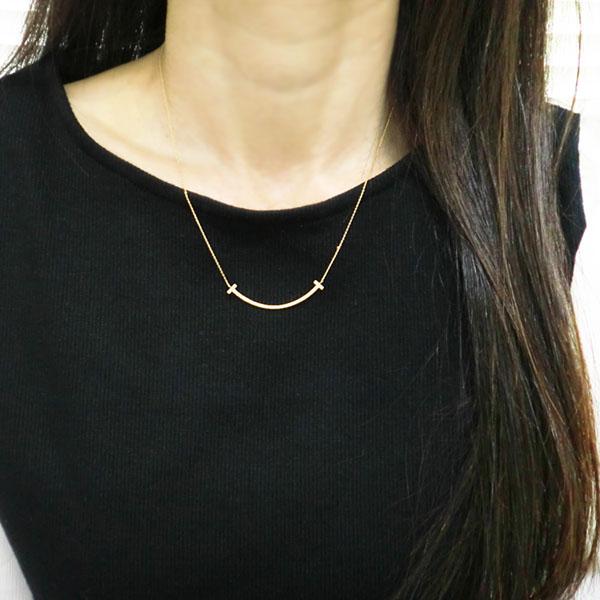 K18 ラインネックレス k18 ダイヤモンド ライン スマイル