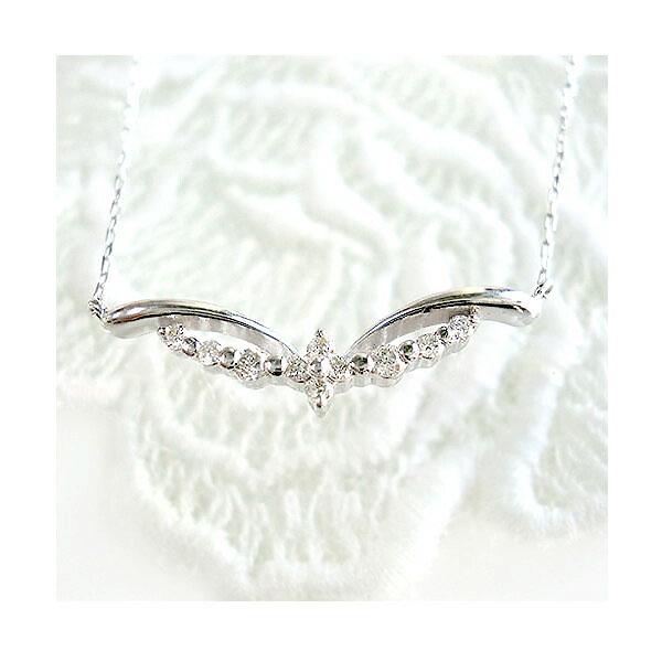 K18YG/PG/WG ダイヤモンド ネックレス ラインネックレス ダイヤ 0.1ct 