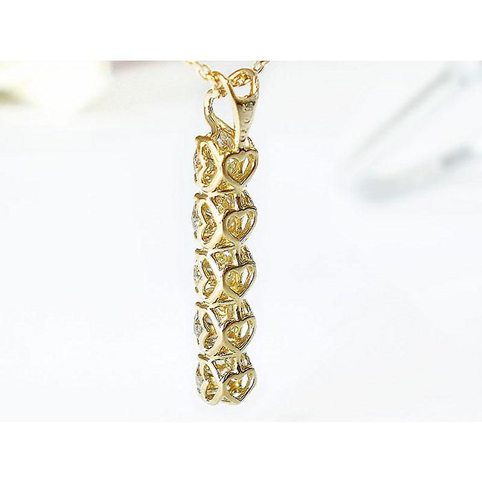 美品☆4℃ K10 YG ライン ネックレス ダイヤモンド5石 【公式通販】