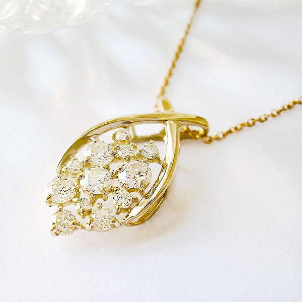 k10 10金 ネックレス ダイヤ ダイヤモンド 0.40ct ペンダント ゴールド