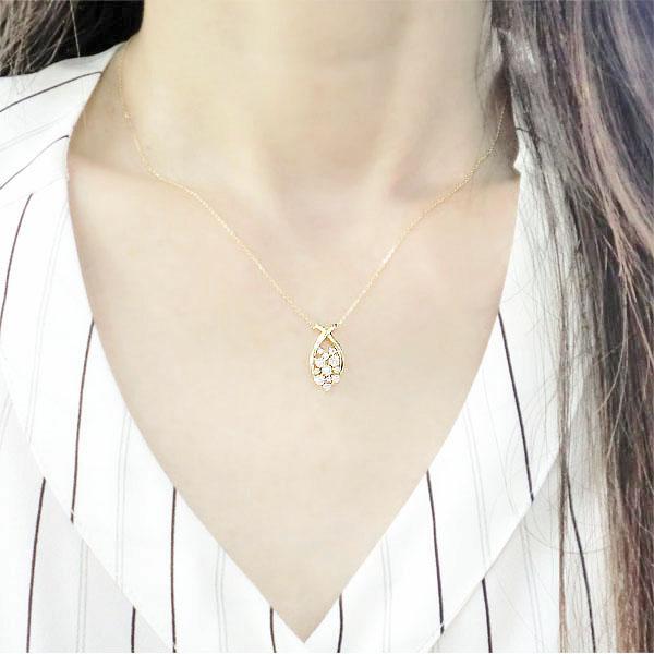 ネックレス 18金 WG ダイヤモンド ネックレス
