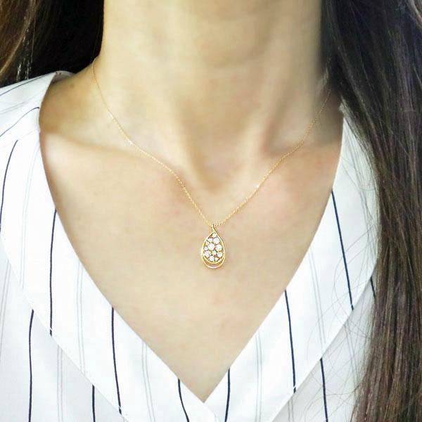 k10 10金 ネックレス ダイヤ ダイヤモンド 0.40ct ツユ 雫 ペンダント