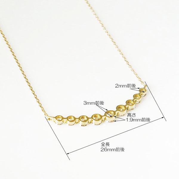 K18YG/PG/WG ラインネックレス ダイヤモンド ネックレス 0.5ct グラデーション 18金 ペンダント 人気 スキンジュエリー おしゃれ プレゼント 記念日 レディースの画像