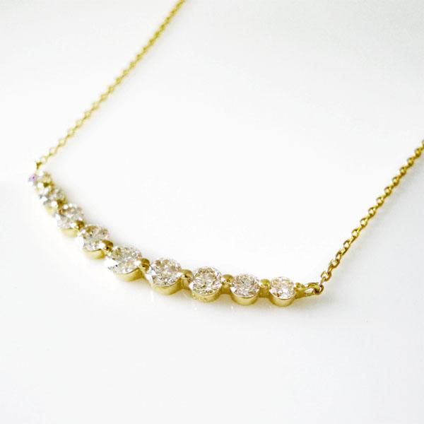 ダイヤモンド ネックレス ライン 0.50ct ダイヤ グラデーション k18 18 