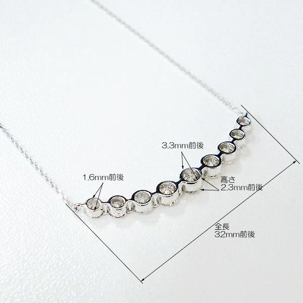 K18YG/PG/WG 1.0ct ラインネックレス ダイヤモンド ネックレス グラデーション 18金 ゴールド ペンダント 人気 スキンジュエリー おしゃれ 上品 プレゼントの画像