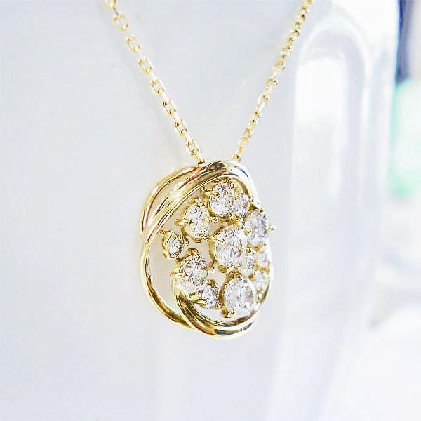 ア*ラ様 10k PG ダイヤ　ネックレス　ゴールドネックレス　金　純金 k10 10金 ネックレス ダイヤ ダイヤモンド 0.40ct ラウンド ペンダント