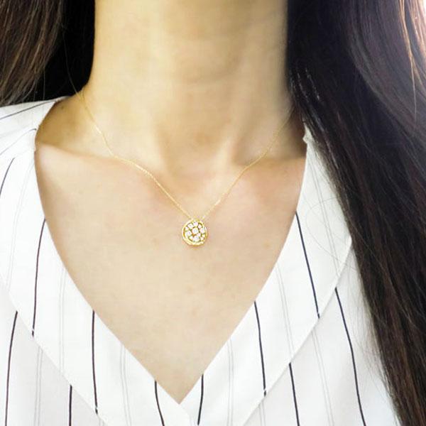 ア*ラ様 10k PG ダイヤ　ネックレス　ゴールドネックレス　金　純金 k10 10金 ネックレス ダイヤ ダイヤモンド 0.40ct ラウンド ペンダント