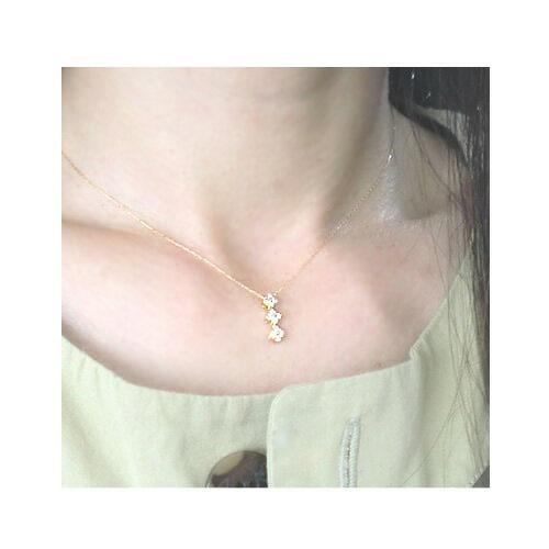 K18PG　ダイヤモンド0.20ct　ハート　ネックレス ダイヤモンド ネックレス 0.20ct フラワー ハート k18 2WAY