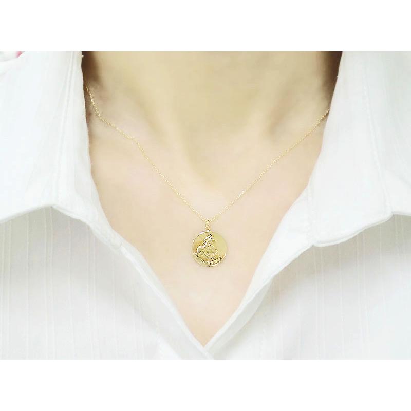 コインモチーフ ネックレス k18horse ホース 馬 ペンダント 18金