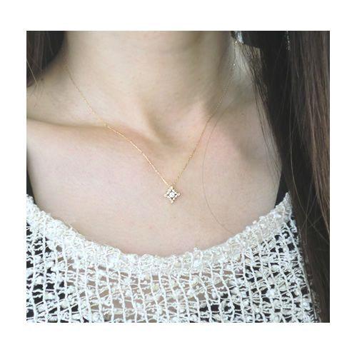 k18 ネックレス ダイヤモンド K18 取り巻き 0.15ct 誕生石 ペンダント 