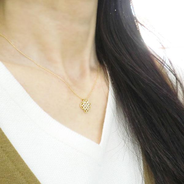 K18 ネックレス ダイヤモンド 0.3ct ペンダント フラワー 花