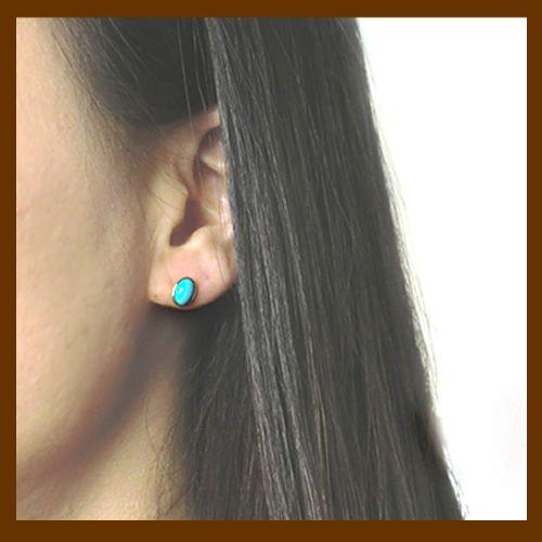 k18 ピアス ターコイズ トルコ K18 一粒ピアス スタッドピアス 