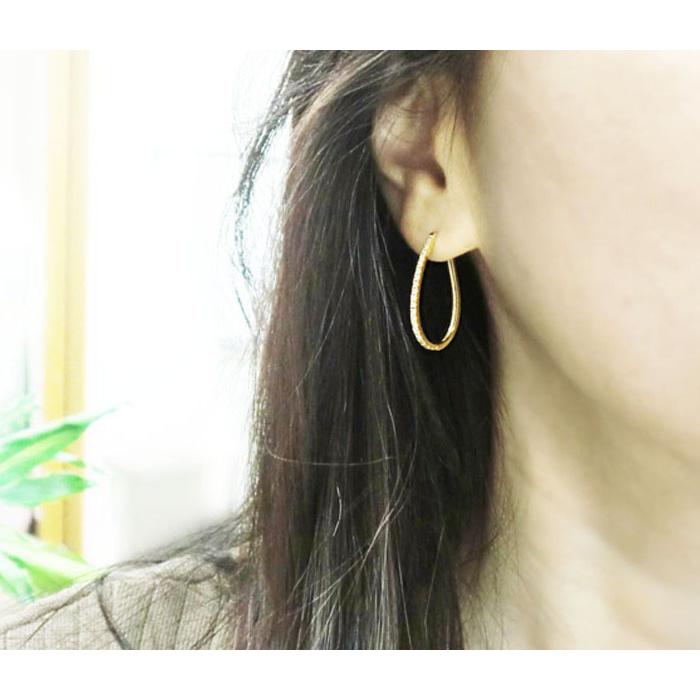 1ct天然ダイヤモンド フープピアス 0.50 0.50