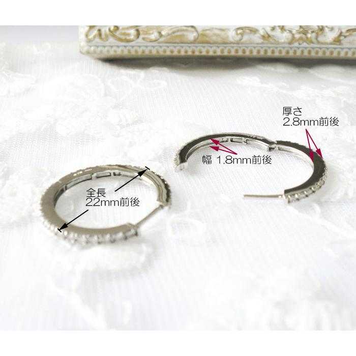 Pt900 フープ ピアス 中折れピアス ダイヤモンド 1.00ct バネピアス 