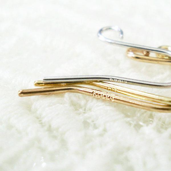 フックピアス k18YG/K18PG パーツ 金具 フックのみ ピアス フック 0.6