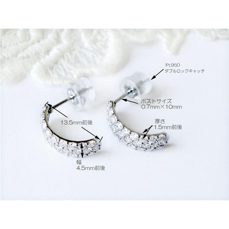 K18/Pt950 ダイヤモンド 1.0ct ピアス パヴェ ハニカム 18金 ゴールド プラチナ ダイヤ パヴェピアス ダイヤピアス 1カラット 0.5ct/0.5ct 誕生石 おしゃれ清楚の画像