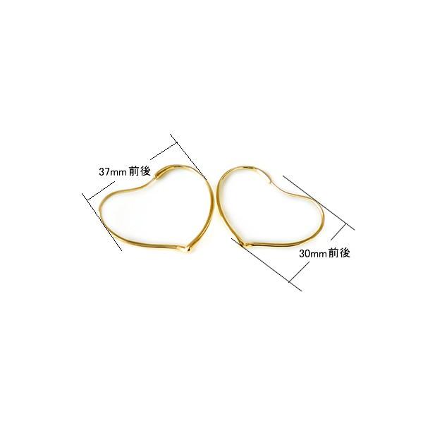 フープピアス ハート K18 フープ ピアス k18 オープンハート 揺れるピアス レデイース アクセ ジュエリー 18金 ゴールド ピンクゴールド  送料無料の画像