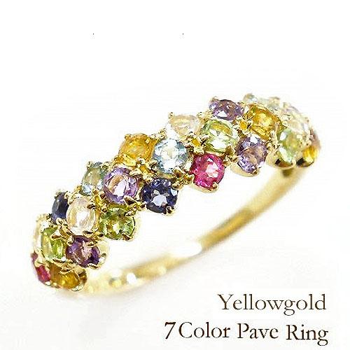 k18 アミュレット リング 指輪 K18 イエローゴールド K18YG パヴェ