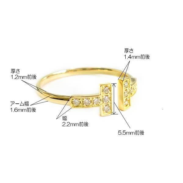 K10 イニシャル ダイヤモンド リング ダイヤリング 誕生石 10金 ゴールド PG WG 指輪 プレゼント 送料無料の画像