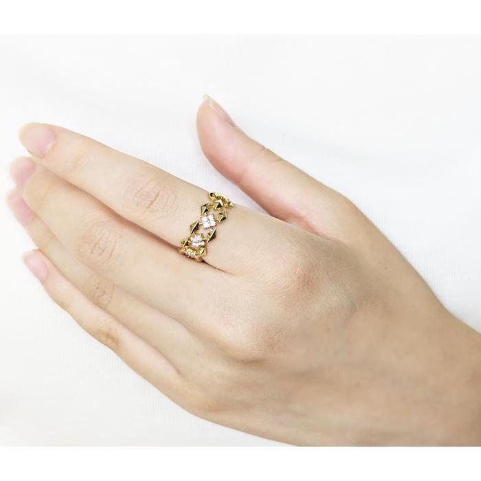 K10 ダイヤ0.3CT リング K10 ダイヤモンド リング ダイヤ 0.3ct ひし形 フラワー 指輪 ゴールド