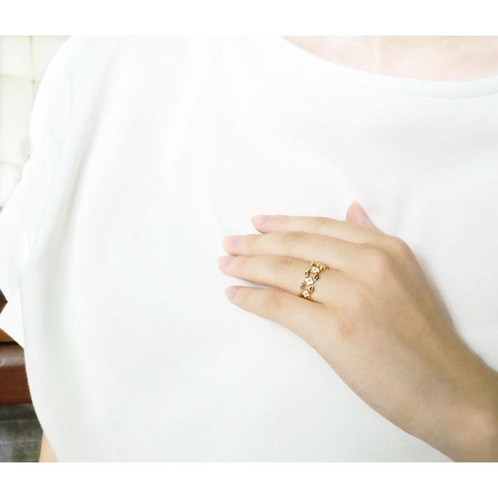 K18 ダイヤモンド リング ダイヤ 0.3ct ひし形 フラワー 指輪 ゴールド