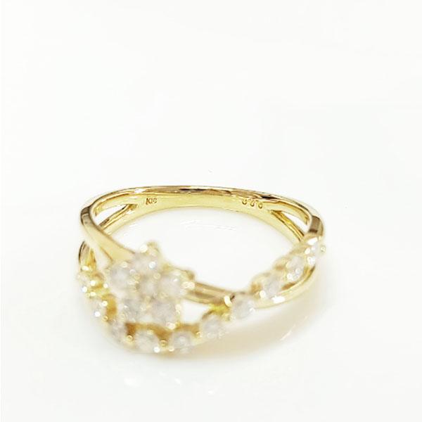K18YG/PG/WG/Pt.900 ダイヤモンド リング 0.5ct ハーフエタニティ フラワー ゴールド プラチナ 指輪 かわいい おしゃれ 人気 プレゼント レディース ジュエリーの画像