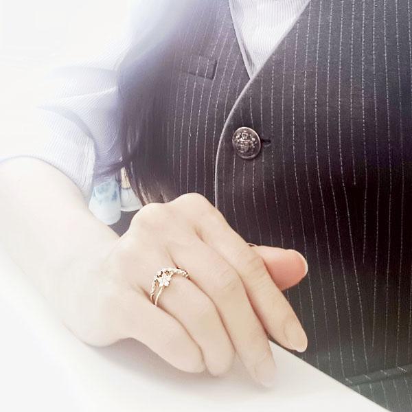 K18YG/PG/WG/Pt.900 ダイヤモンド リング 0.5ct ハーフエタニティ フラワー ゴールド プラチナ 指輪 かわいい おしゃれ 人気 プレゼント レディース ジュエリーの画像