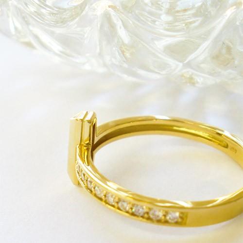 指輪 リング イニシャル k18 K18 ダイヤモンド 18金 ゴールド ピンクゴールド ホワイトゴールド ペアリング お揃い レディース アクセ ジュエリーの画像