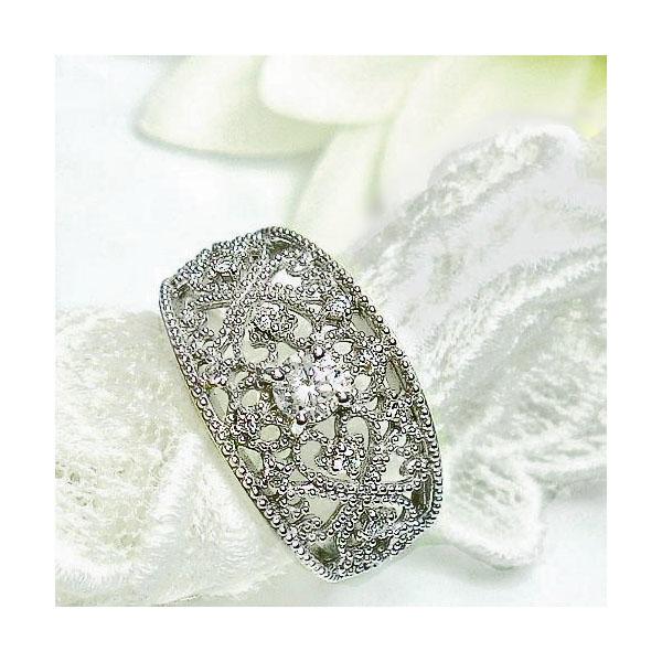 K18YG/PG/WG ダイヤモンド 透かし リング アンティーク調 ダイヤリング 0.3ct 18金 綺麗 おしゃれ プレゼント 記念日 レディース ジュエリー 送料無料の画像