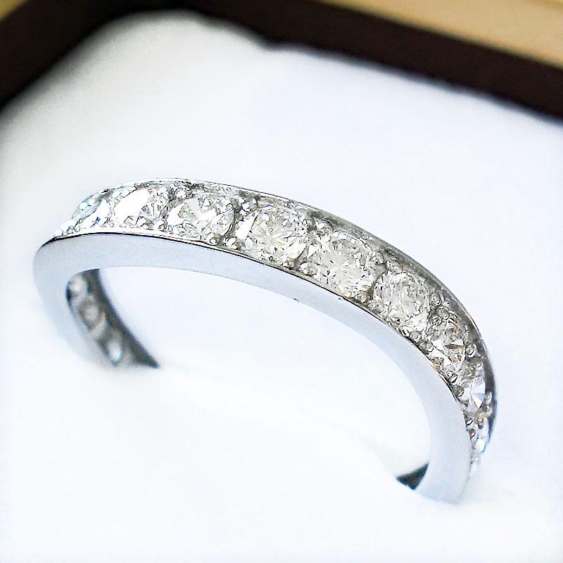 Pt900 エタニティ リング ダイヤモンド 1.00ct ハーフエタニティ