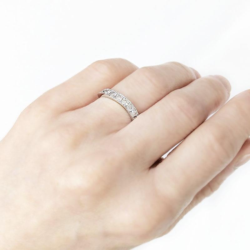 Pt900 エタニティ リング ダイヤモンド 1.00ct ハーフエタニティ