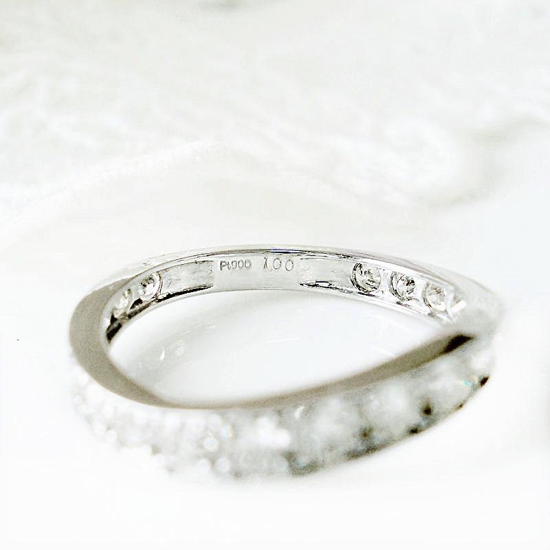 Pt900 エタニティ リング ダイヤモンド 1.00ct ハーフエタニティ