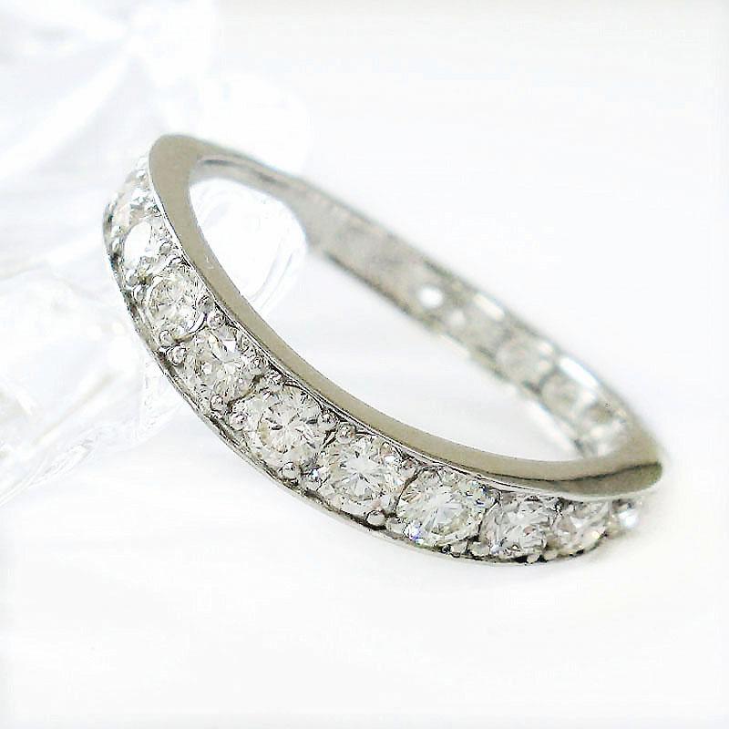 Pt900 エタニティ リング ダイヤモンド 1.00ct ハーフエタニティ