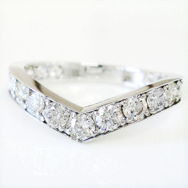 Pt900 エタニティ リング ダイヤモンド 1.0ct ハーフエタニティ