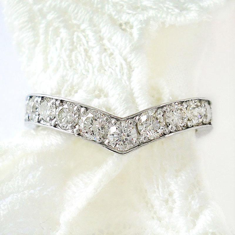 Pt900 エタニティ リング ダイヤモンド 1.0ct ハーフエタニティ