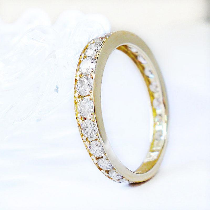 k18 エタニティ リング ダイヤモンド 1.0ct ハーフエタニティ 天然 