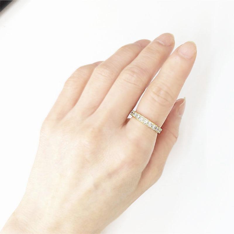 k18 エタニティ リング ダイヤモンド 1.0ct ハーフエタニティ 天然 