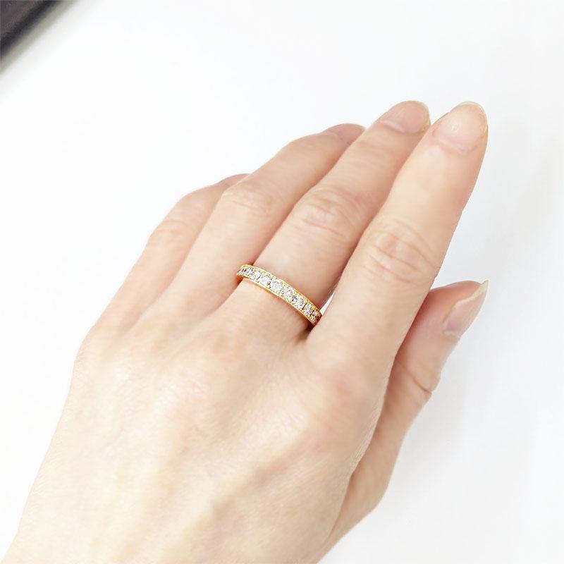 k18 エタニティ リング ダイヤモンド 1.0ct ハーフエタニティ 天然 