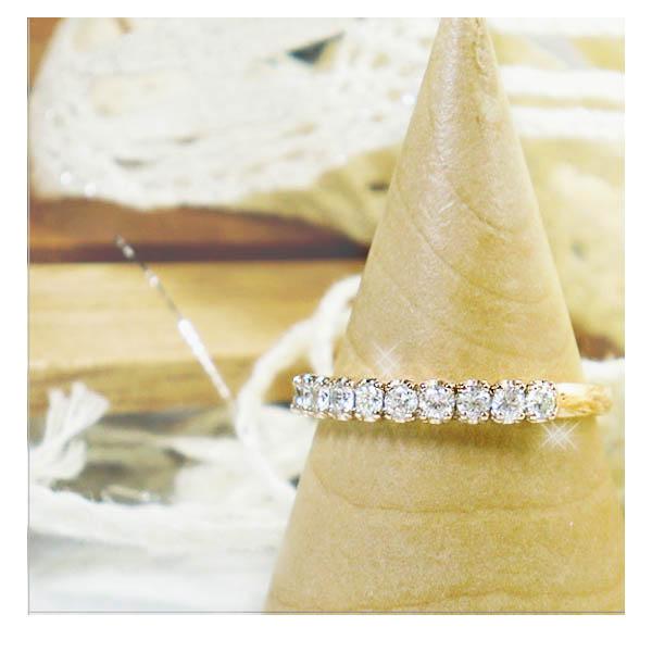 k18 エタニティ ハーフエタニティ リング 0.30ct ダイヤモンド K18 18  