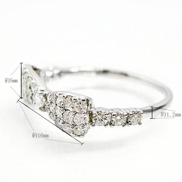 K18 ダイヤモンド リング リボン 0.5ct 誕生石 パヴェ 指輪 誕生石 18金 ゴールド イエローゴールド ピンクゴールド ホワイトゴールド レディース ジュエリーの画像