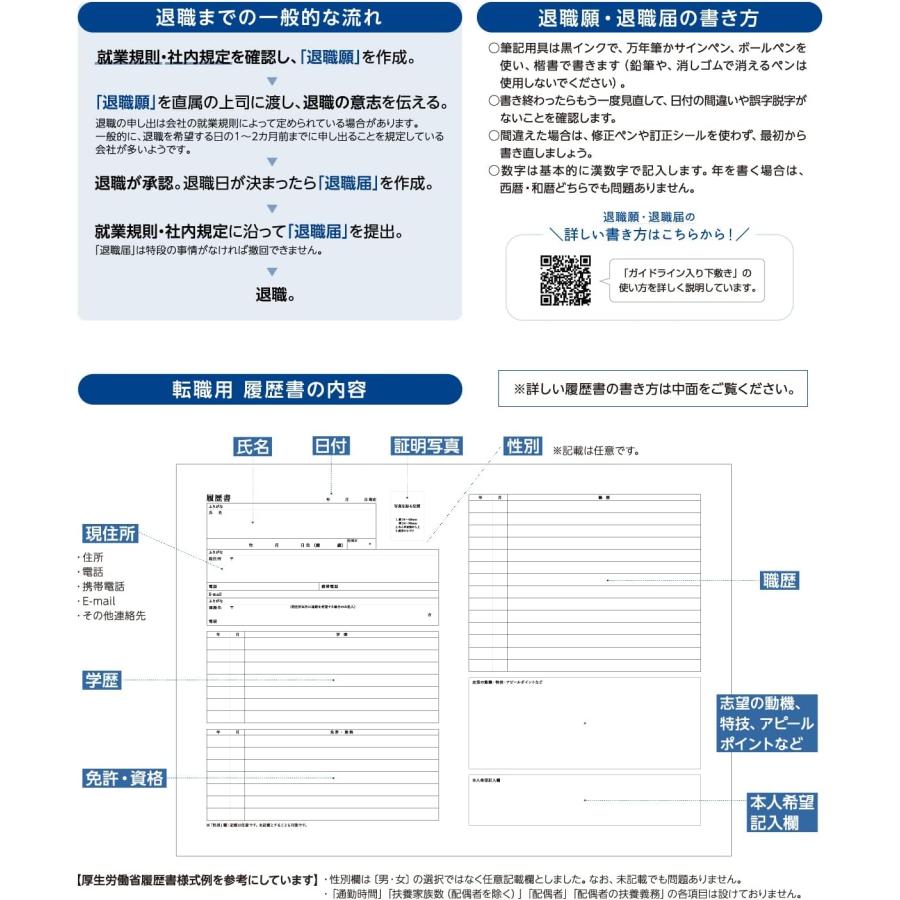 SASAGAWA 簡単作成 退職届 退職願 履歴書付き 44-506 もうむり 退職