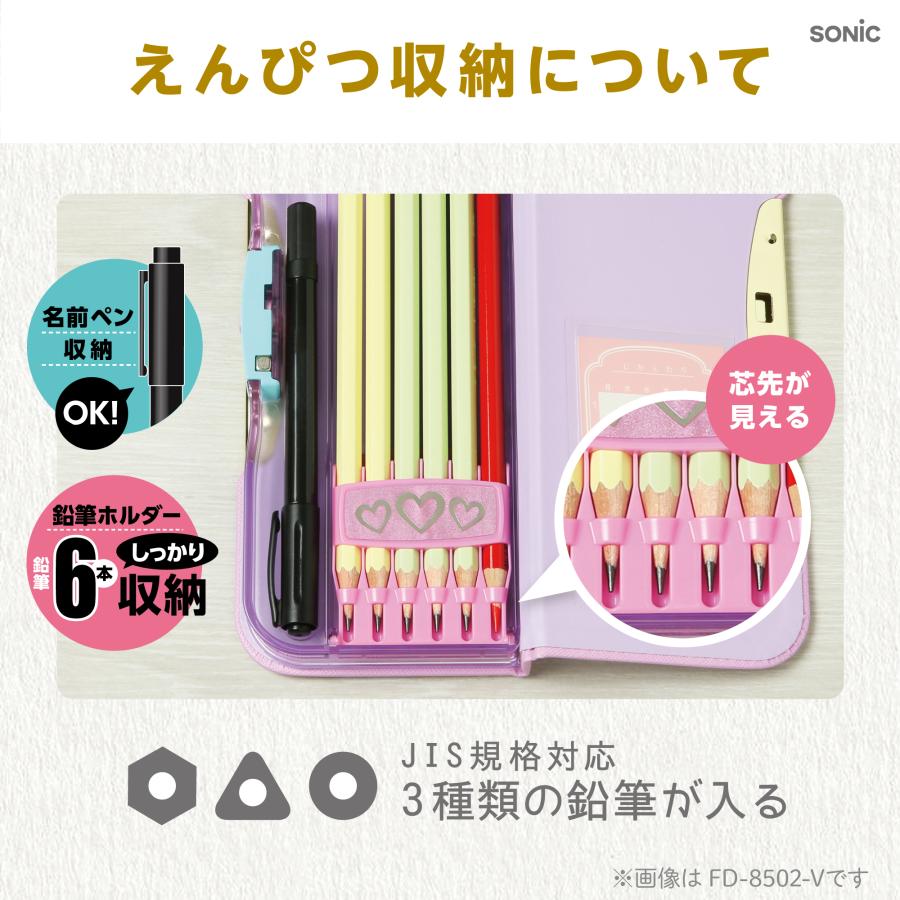 全国送料無料】 ソニック こだわり両面筆入 アルロック スリム ブルー