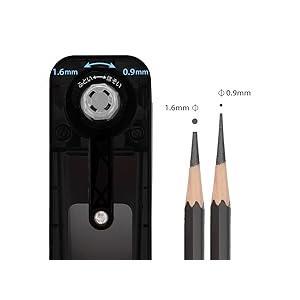 Asmix アスカ 鉛筆削り デッサンメイト PSL124 ブラック 芯先調整機構